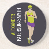 Race Walking Zandsteen Onderzetter (Voorkant)
