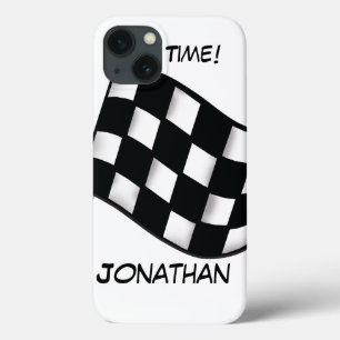 Race Zwart Wit Geruite Vlag Naam Persoonlijk Case-Mate iPhone Case