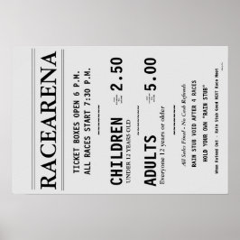 RACEARENA TICKET BOX KANTOOR BILL DANBURY FAIR 2 POSTER