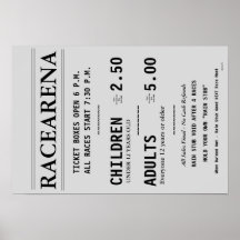 RACEARENA TICKET KANTOOR BILL DANBURY FAIR POSTER