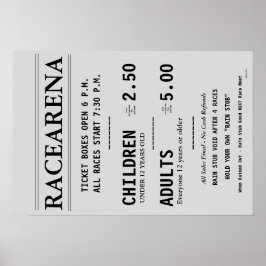 RACEARENA TICKET KANTOOR BILL DANBURY FAIR POSTER 