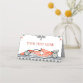 Raceauto 1e Verjaardag Tent Place Card Plaatskaartje (Achterkant)