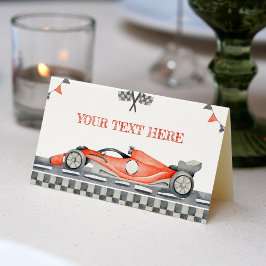 Raceauto 1e Verjaardag Tent Place Card Plaatskaartje