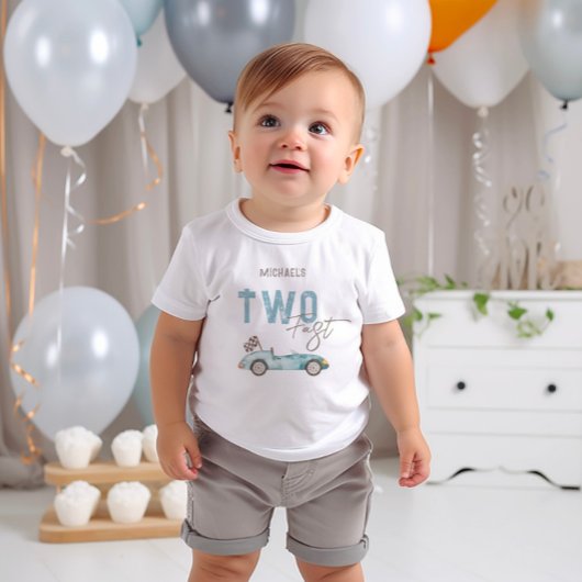 Raceauto 2e verjaardag kinder shirts
