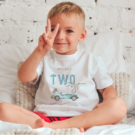 Raceauto 2e verjaardag kinder shirts
