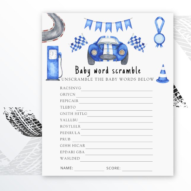 Raceauto - Baby Woord Ontscramble Spel (Creator heeft geüpload)