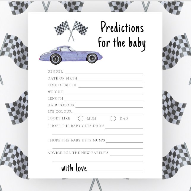 Raceauto - babyvoorspellingen en advies (Creator heeft geüpload)
