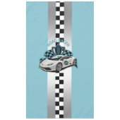 raceauto groen, zwart en wit tafelkleed (Voorkant)