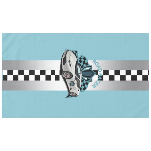 raceauto groen, zwart en wit tafelkleed (Voorkant (Horizontaal))