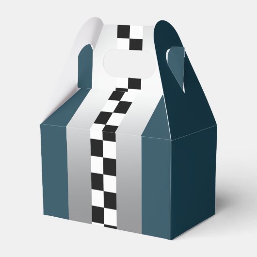 raceauto, groen, zwart-wit draagtas bedankdoosjes (Achterkant)