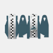 raceauto, groen, zwart-wit draagtas bedankdoosjes (Uitgevouwen)