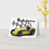  raceauto Happy Birthday 5 Kaart (Gele Bloem)