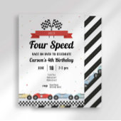 raceauto heeft 4-versnellingen nodig verjaardagsu kaart