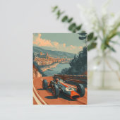  raceauto in Barcelona Briefkaart (Staand voorkant)