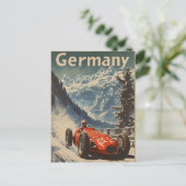 raceauto in de Alpen van Duitsland Briefkaart (Staand voorkant)