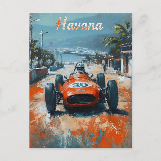 raceauto in Havana kunstzinnig Briefkaart (Voorkant)