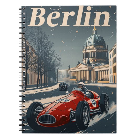  raceauto in het besneeuwde Berlijn Notitieboek (Voorkant)
