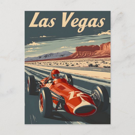  raceauto in Las Vegas Briefkaart (Voorkant)