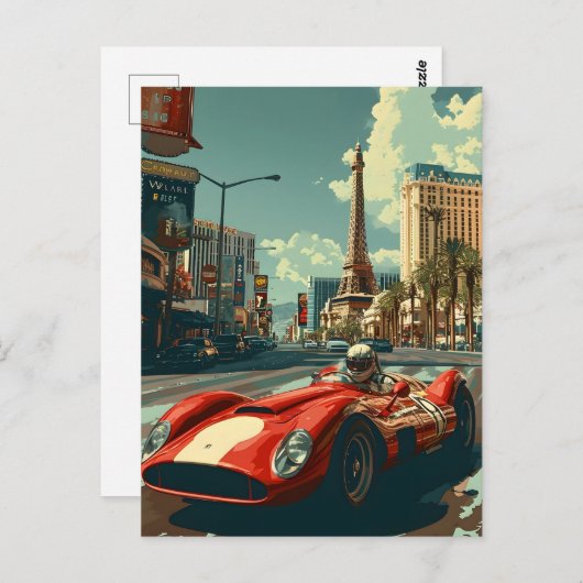  raceauto in Las Vegas Briefkaart (Voorkant / Achterkant)