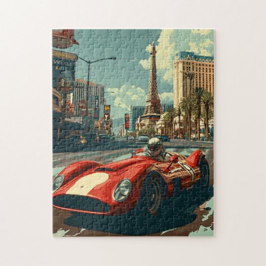  raceauto in Las Vegas Legpuzzel (Verticaal)