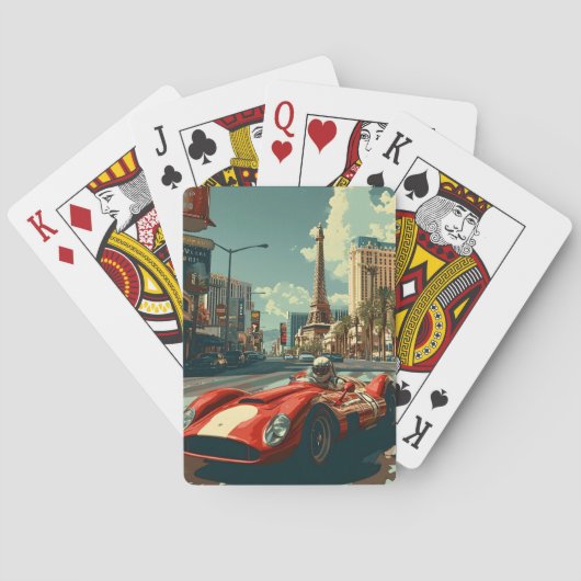  raceauto in Las Vegas Pokerkaarten (Achterkant)