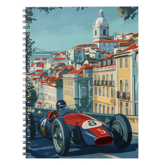 raceauto in Lissabon Notitieboek (Voorkant)