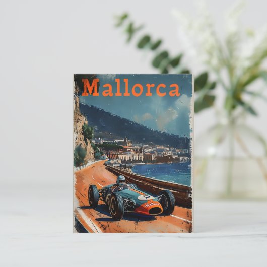 raceauto in Mallorca Briefkaart (Staand voorkant)