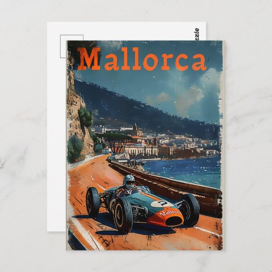 raceauto in Mallorca Briefkaart (Voorkant / Achterkant)