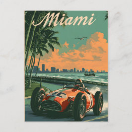  raceauto in Miami Briefkaart