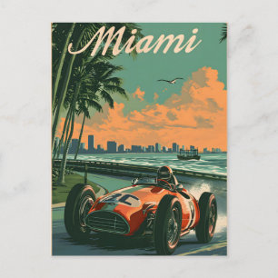 raceauto in Miami Briefkaart