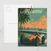 raceauto in Miami Briefkaart (Voorkant / Achterkant)
