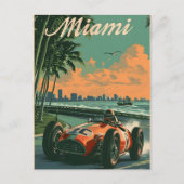  raceauto in Miami Briefkaart (Voorkant)