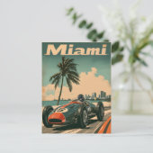  raceauto in Miami Briefkaart (Staand voorkant)