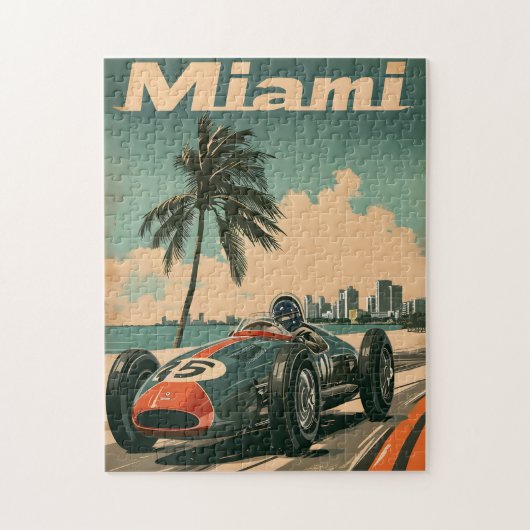  raceauto in Miami Legpuzzel (Verticaal)