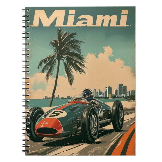 raceauto in Miami Notitieboek (Voorkant)