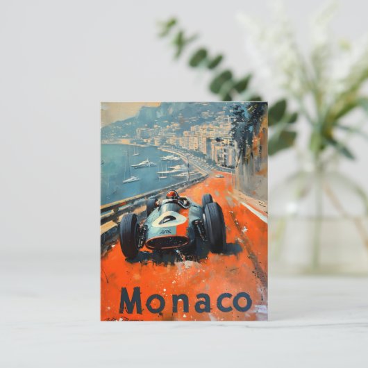  raceauto in Monaco kunst Briefkaart (Staand voorkant)