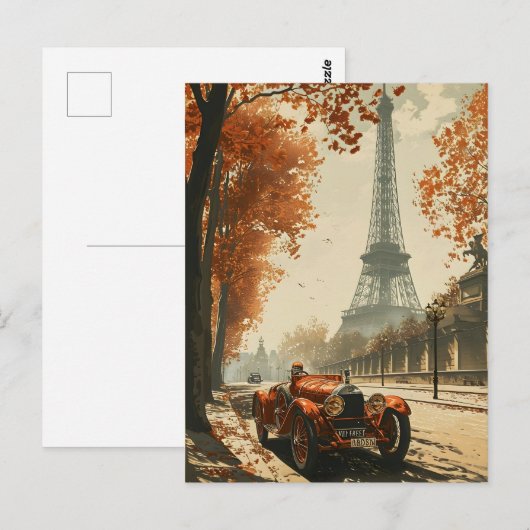  raceauto in Parijs Briefkaart (Voorkant / Achterkant)