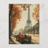  raceauto in Parijs Briefkaart (Voorkant)