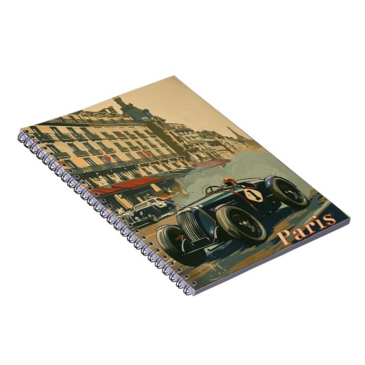  raceauto in Parijs Notitieboek (Rechterzijde)