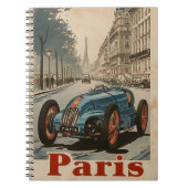 raceauto in Parijs Notitieboek (Voorkant)