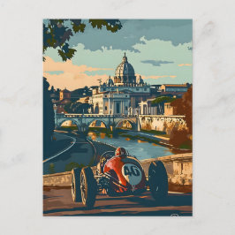  raceauto in Rome Briefkaart