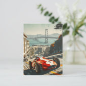 raceauto in San Francisco Briefkaart (Staand voorkant)