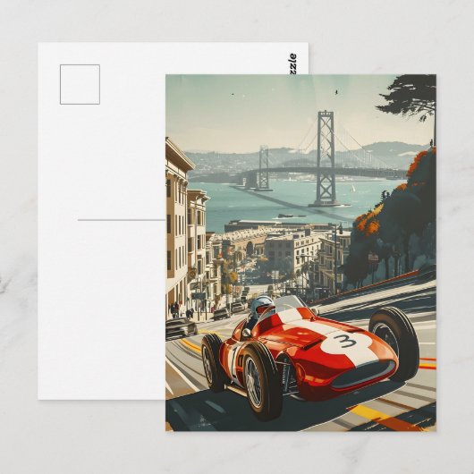  raceauto in San Francisco Briefkaart (Voorkant / Achterkant)
