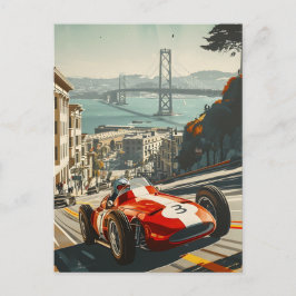  raceauto in San Francisco Briefkaart