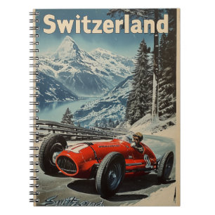 raceauto in Zwitserland Notitieboek
