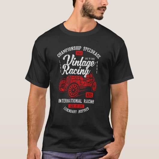 raceauto met nostalgie t-shirt (Voorkant)