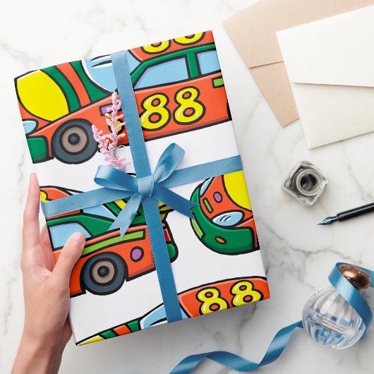 Raceauto Nummer 88 Cadeaupapier