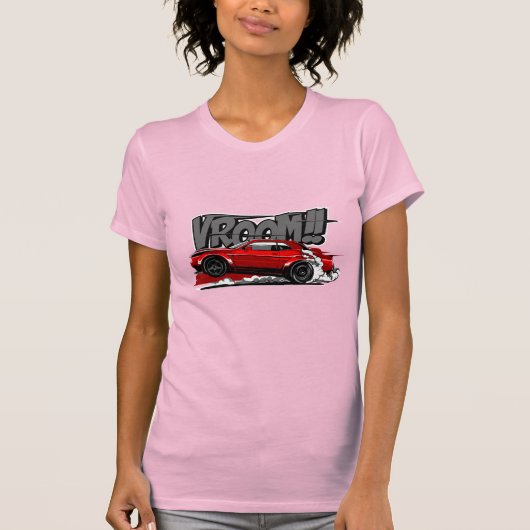 RACEAUTO OP VOLLE SNELHEID VROOM! Vrouw T Shirt (Voorkant)