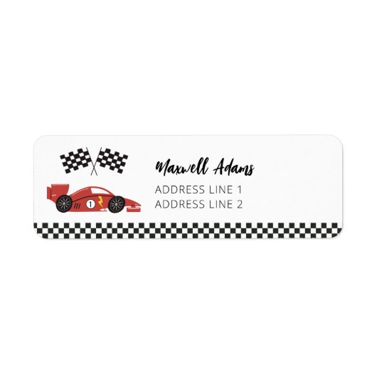 Raceauto Retouradresstickers Etiket (Voorkant)