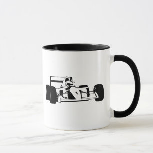 Raceauto Silhouette zwart en wit Mok